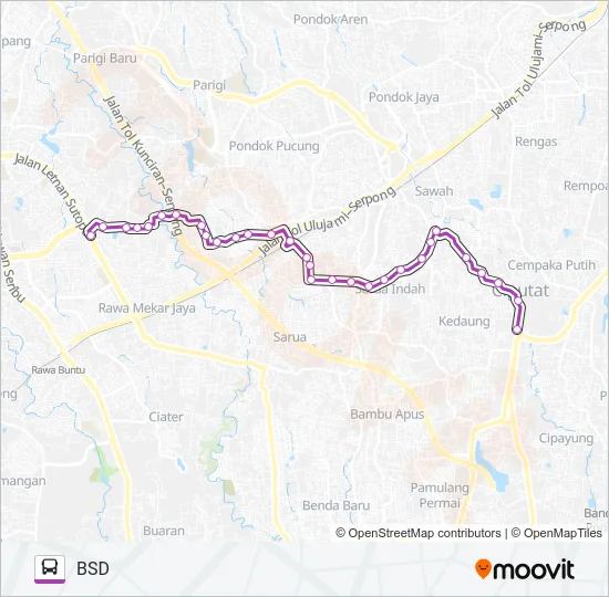 D08 CIPUTAT - BSD Bus Line Map