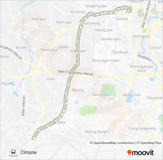 K05 CIMONE - CURUG Bus Line Map