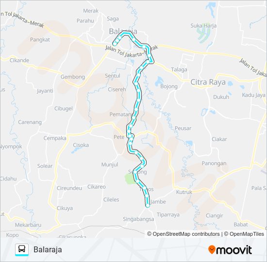 A09 BALARAJA - DARU bus Line Map