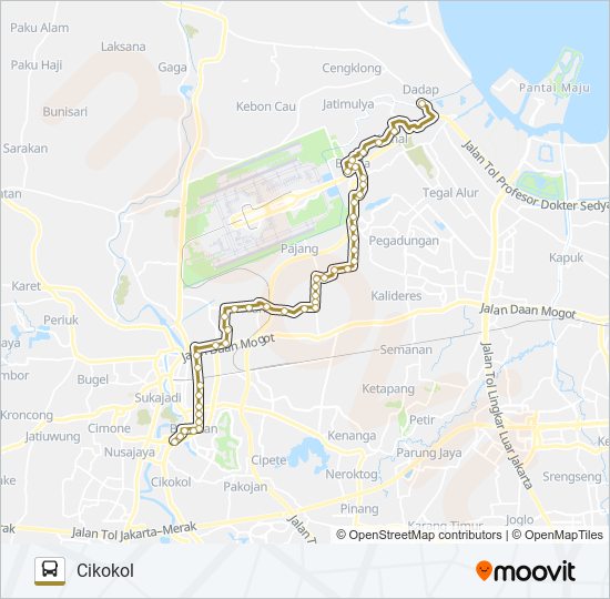 B09 CIKOKOL - DADAP bus Line Map