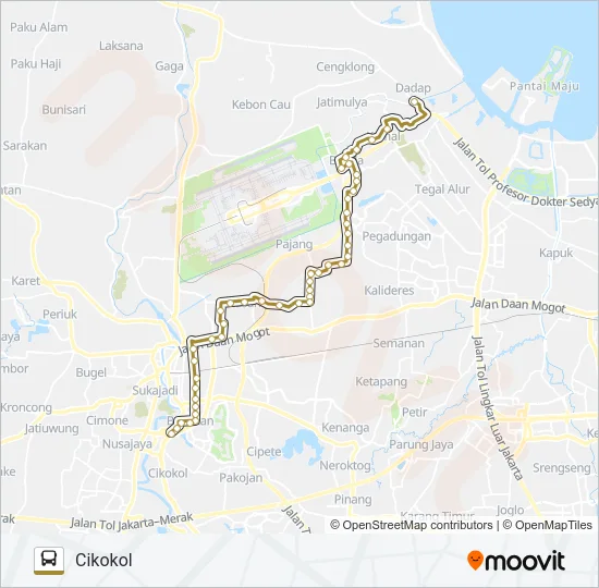 B09 CIKOKOL - DADAP Bus Line Map