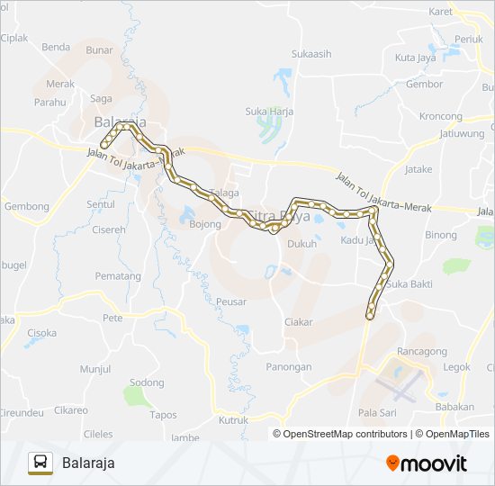 A07 BALARAJA - CURUG bus Line Map