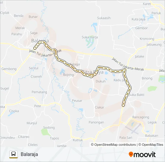 A07 BALARAJA - CURUG Bus Line Map