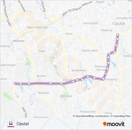 D07 CIPUTAT - MUNCUL bus Line Map