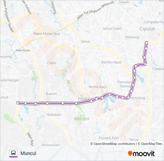 D07 CIPUTAT - MUNCUL Bus Line Map