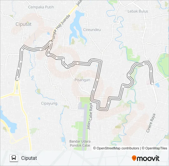 D19 CIPUTAT - CINERE Bus Line Map