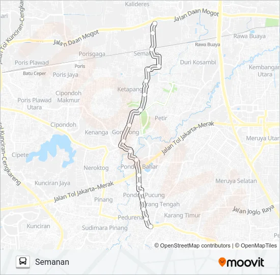 C15 CILEDUG - SEMANAN Bus Line Map