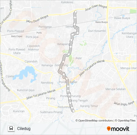 C15 CILEDUG - SEMANAN Bus Line Map