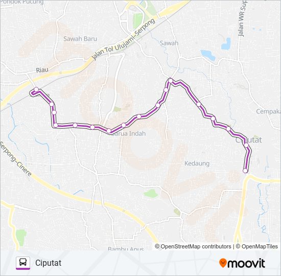 D06 CIPUTAT - JOMBANG bus Line Map