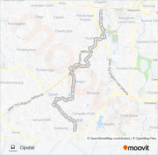D18 CIPUTAT - CILEDUG Bus Line Map