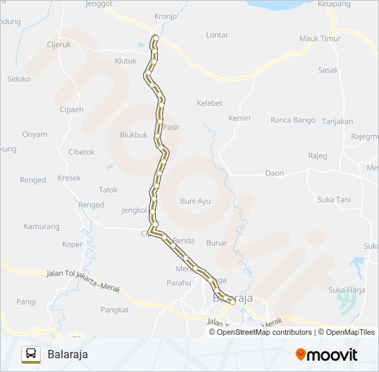 E02 BALARAJA - KRONJO bus Line Map