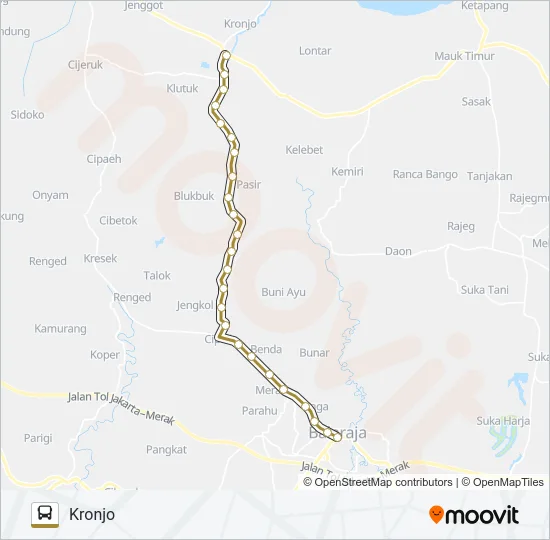 E02 BALARAJA - KRONJO Bus Line Map