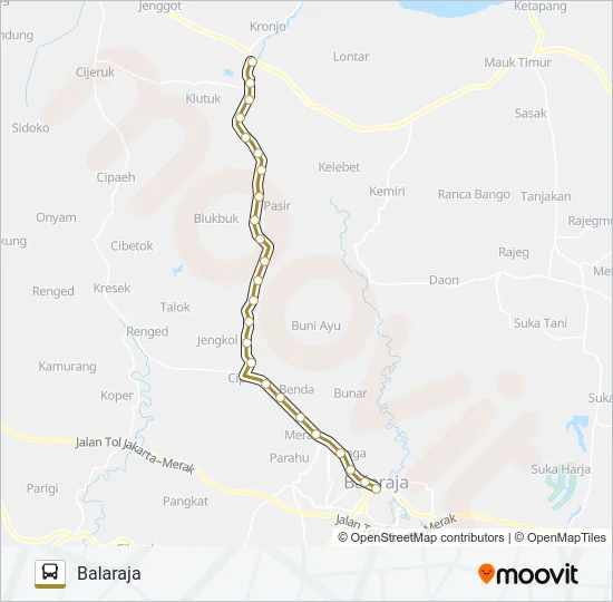 E02 BALARAJA - KRONJO Bus Line Map