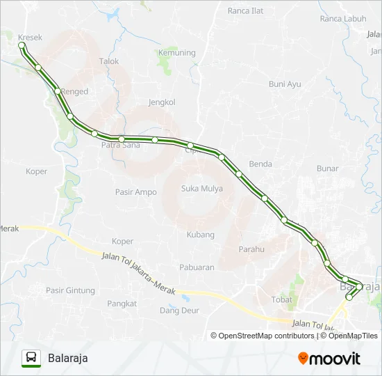 E03 BALARAJA - KRESEK Bus Line Map