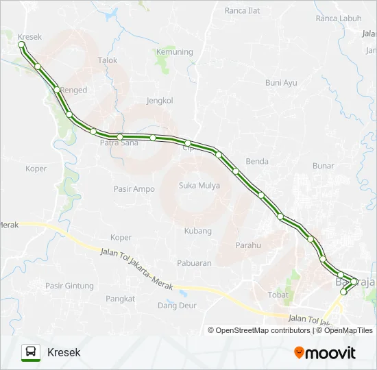 E03 BALARAJA - KRESEK Bus Line Map