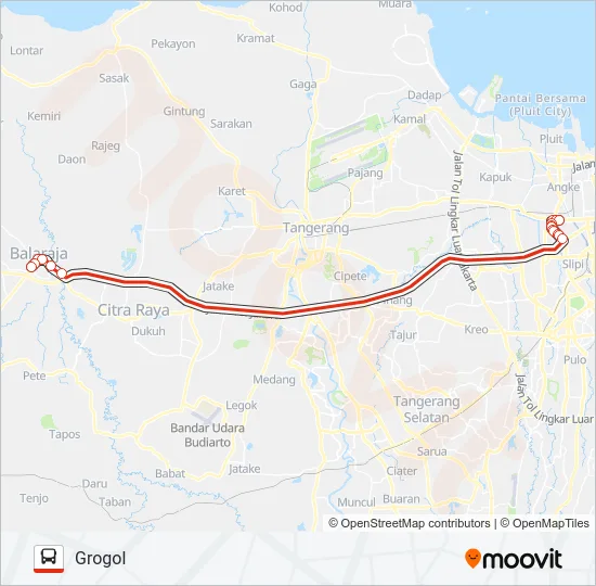 F03 GROGOL - BALARAJA Bus Line Map