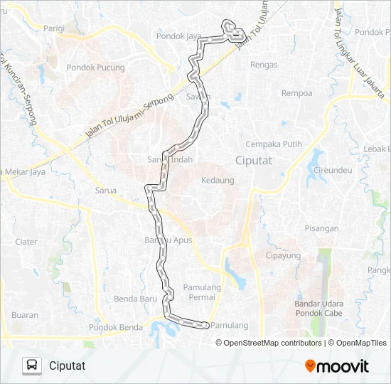 D26 PAMULANG - CIPUTAT Bus Line Map