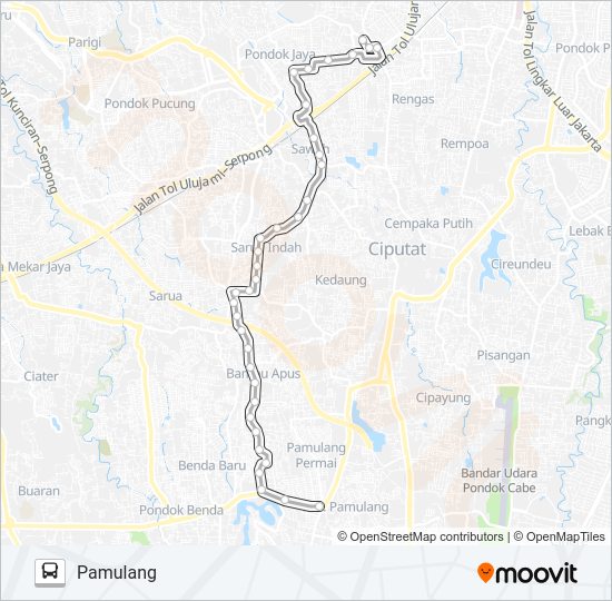 D26 PAMULANG - CIPUTAT bis Peta Jalur