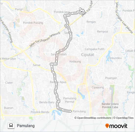 D26 PAMULANG - CIPUTAT Bus Line Map
