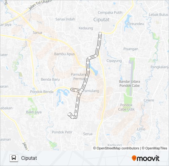 D13 CIPUTAT - RENI JAYA bus Line Map