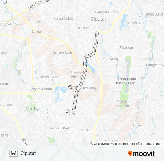 D13 CIPUTAT - RENI JAYA Bus Line Map