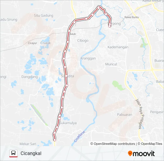 D20 SERPONG - CICANGKAL Bus Line Map