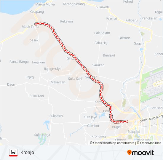 G01 PASAR BARU - KRONJO bus Line Map