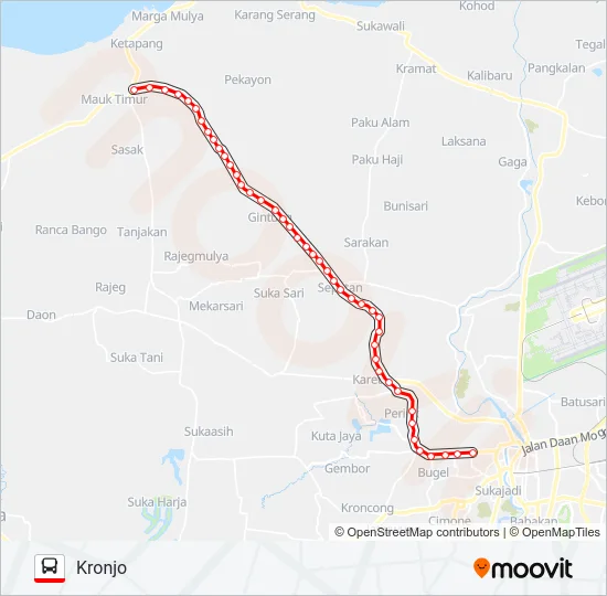 G01 PASAR BARU - KRONJO Bus Line Map