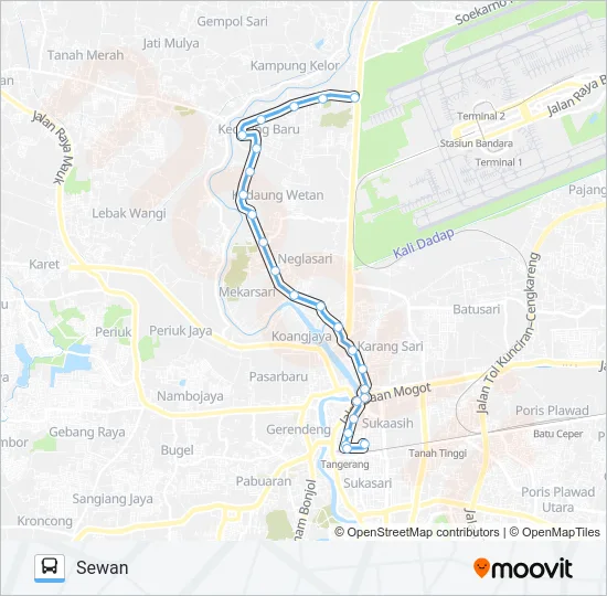 R04 PASAR ANYAR - SEWAN Bus Line Map