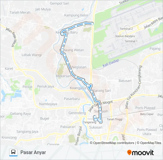 R04 PASAR ANYAR - SEWAN Bus Line Map