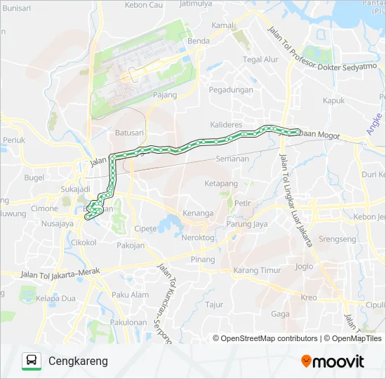 B01 CIKOKOL - CENGKARENG Bus Line Map