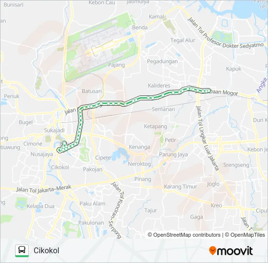 B01 CIKOKOL - CENGKARENG Bus Line Map