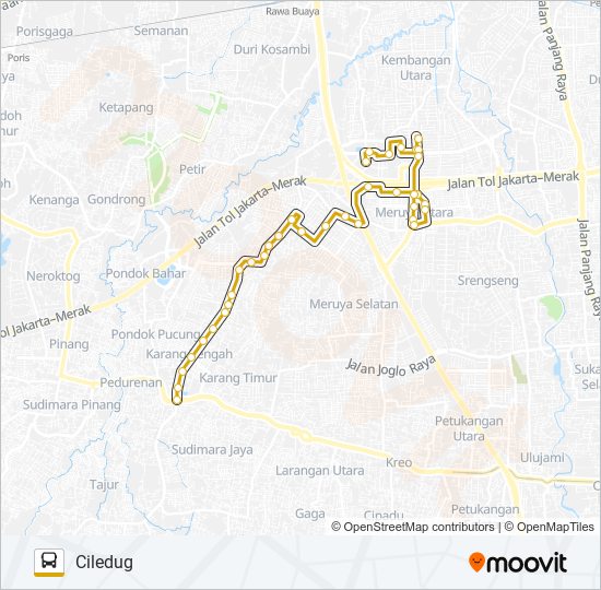 C03 CILEDUG - PURI INDAH bus Line Map