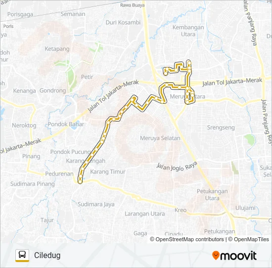 C03 CILEDUG - PURI INDAH Bus Line Map