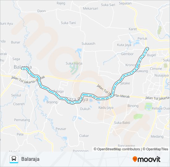 G07 KOTA BUMI - BALARAJA bus Line Map