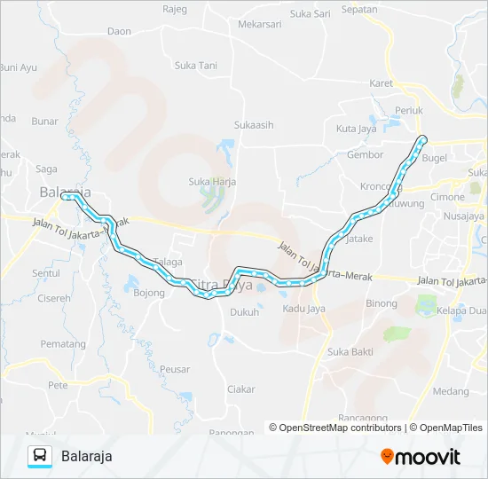 G07 KOTA BUMI - BALARAJA Bus Line Map