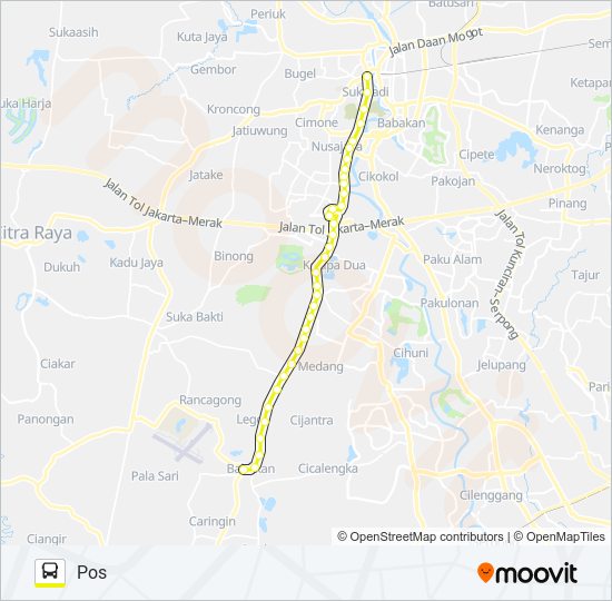 R06 LEGOK - POS KARAWACI bus Line Map