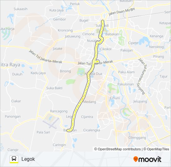 R06 LEGOK - POS KARAWACI bus Line Map