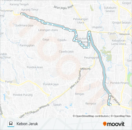 C14 CILEDUG - KEBON JERUK Bus Line Map