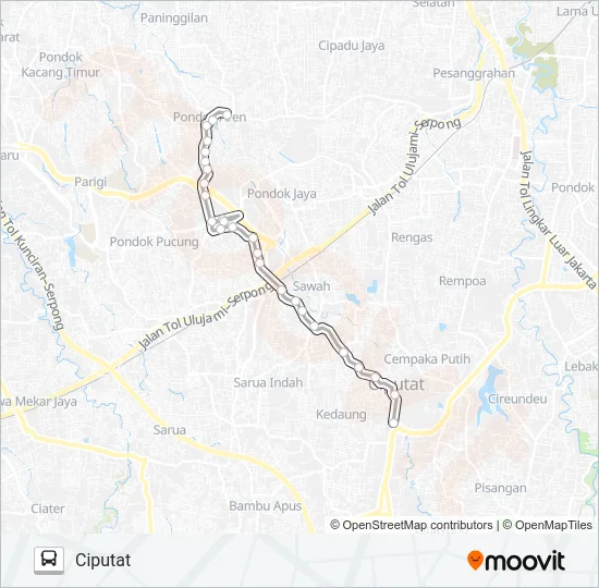 D10 CIPUTAT - PONDOK AREN Bus Line Map