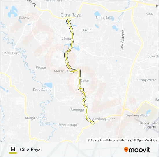 E12 PANONGAN - CITRA RAYA Bus Line Map