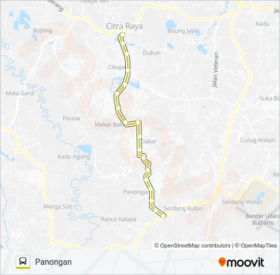 E12 PANONGAN - CITRA RAYA Bus Line Map