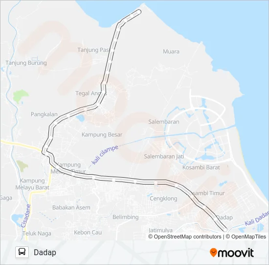 F03 TANJUNG PASIR - DADAP Bus Line Map
