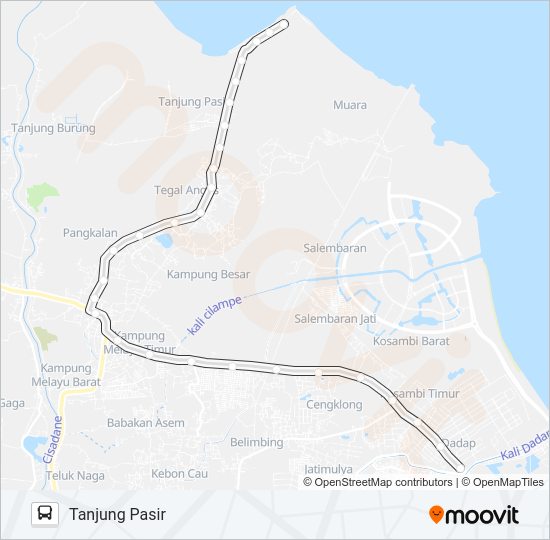 F03 TANJUNG PASIR - DADAP bis Peta Jalur