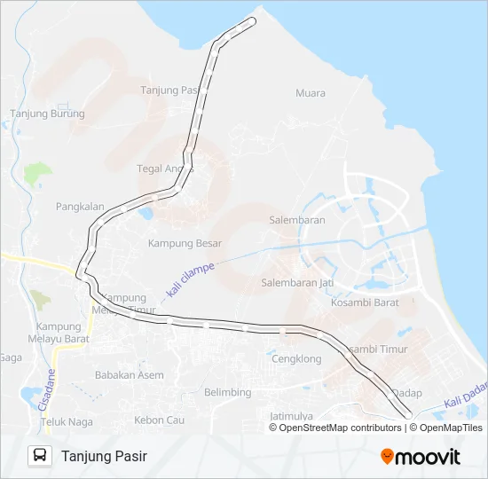 F03 TANJUNG PASIR - DADAP Bus Line Map