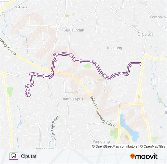 D03 CIPUTAT - LEMBAH BUKIT Bus Line Map