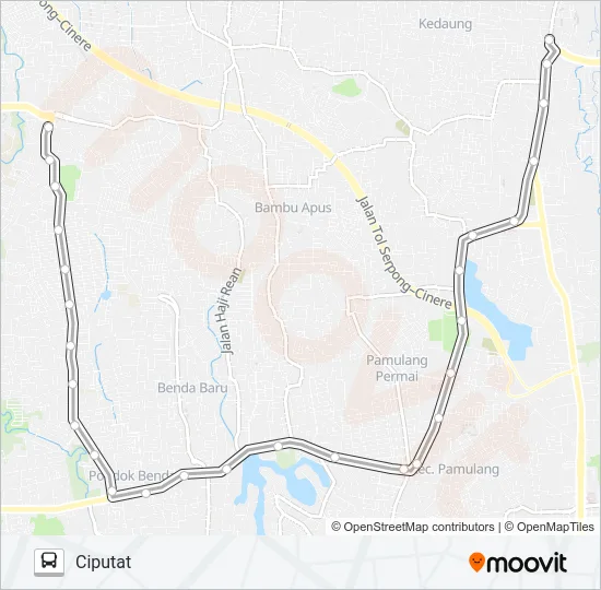 D14 CIPUTAT - PONDOK BENDA Bus Line Map