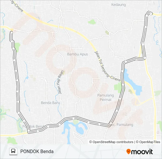 D14 CIPUTAT - PONDOK BENDA Bus Line Map
