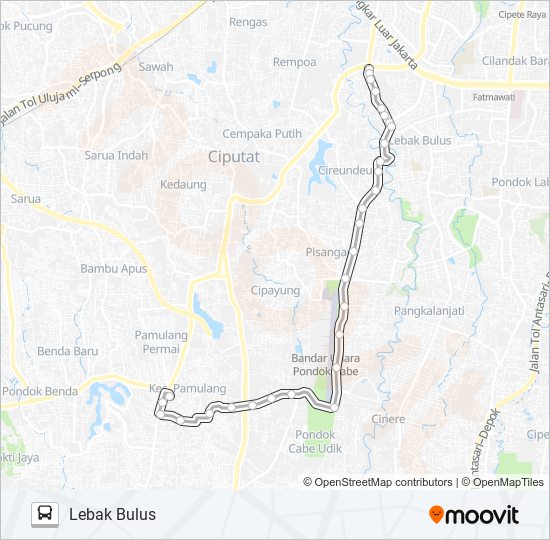 D15 PAMULANG - LEBAK BULUS bus Line Map