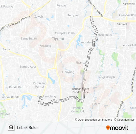 D15 PAMULANG - LEBAK BULUS Bus Line Map